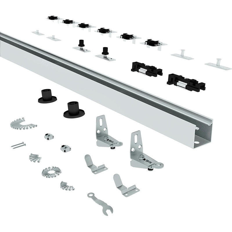 JUBEST Heavy Duty Bifold Door Hardware Kit Top Mount for Inside Door